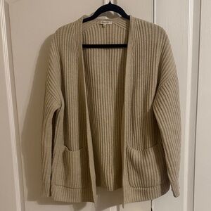 Madewell Beige Ribbed Open Cardigan Women’s Size S